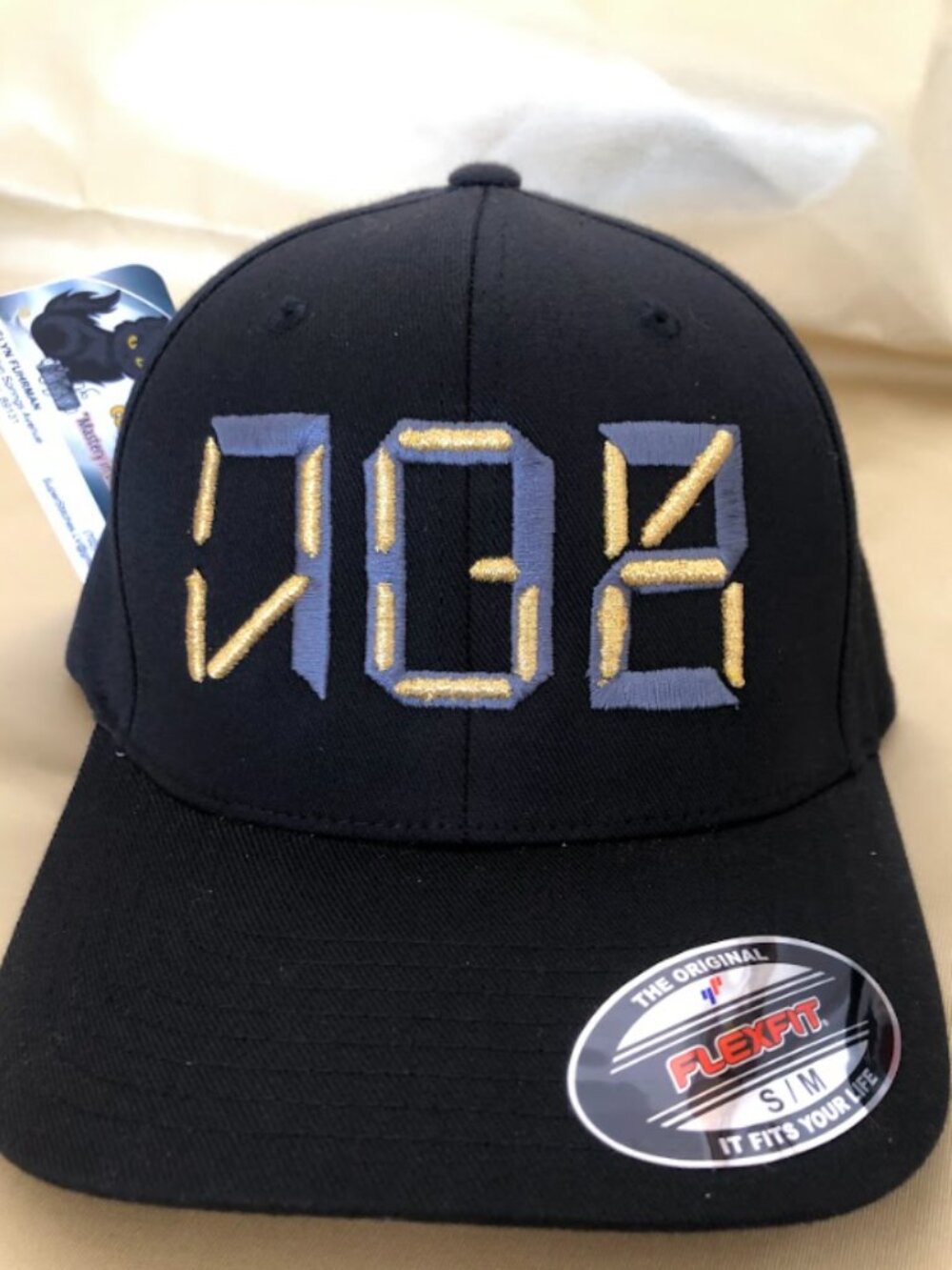 VGK 702 Black with Blue/Gold Thread FlexFit Snapback Hats!